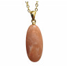 Pendentif Pierre de Soleil 3.5 cm avec Chaîne Acier Plaquée Or 44 cm