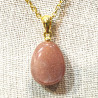 Pendentif Pierre de Soleil 2 cm avec Chaîne Acier Plaquée Or 44 cm