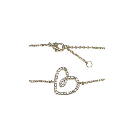 Bracelet Zirconium Cœur 18cm Plaqué Or (1)
