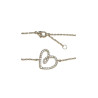 Bracelet Zirconium Cœur 18cm Plaqué Or (1)
