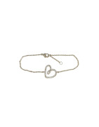 Bracelet Zirconium Cœur 18cm Plaqué Or (1)