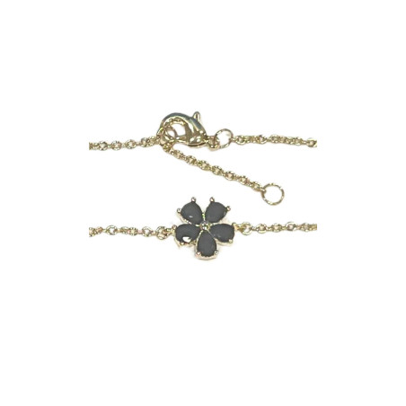 Bracelet Saphir Fleur 18cm Plaqué Or