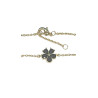 Bracelet Saphir Fleur 18cm Plaqué Or
