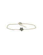 Bracelet Saphir Fleur 18cm Plaqué Or