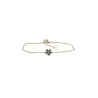 Bracelet Saphir Fleur 18cm Plaqué Or