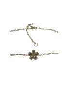 Bracelet Saphir Fleur 18cm Plaqué Or