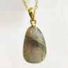 Pendentif Labradorite avec Chaîne Acier Plaquée or 40 + 6 cm