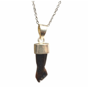 Pendentif Œil de Tigre  Figa Argent 925 avec Chaîne Acier Inox 44 cm