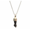 Pendentif Œil de Tigre  Figa Argent 925 avec Chaîne Acier Inox 44 cm