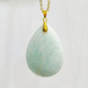 Pendentif Amazonite Goutte 5 cm avec Chaîne Plaquée or 45 cm