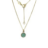 Pendentif Amazonite Rond Facetté avec Chaîne 45cm Plaqué Or
