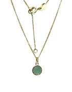 Pendentif Amazonite Rond Facetté avec Chaîne 45cm Plaqué Or