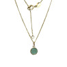 Pendentif Amazonite Rond Facetté avec Chaîne 45cm Plaqué Or