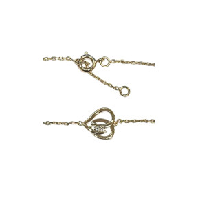 Bracelet Zirconium Cœur 18cm  Plaqué Or (2)