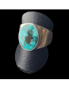 Bague Turquoise sertie argent 925 Taille 66