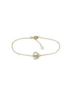 Bracelet Zirconium Cœur 18cm  Plaqué Or (2)