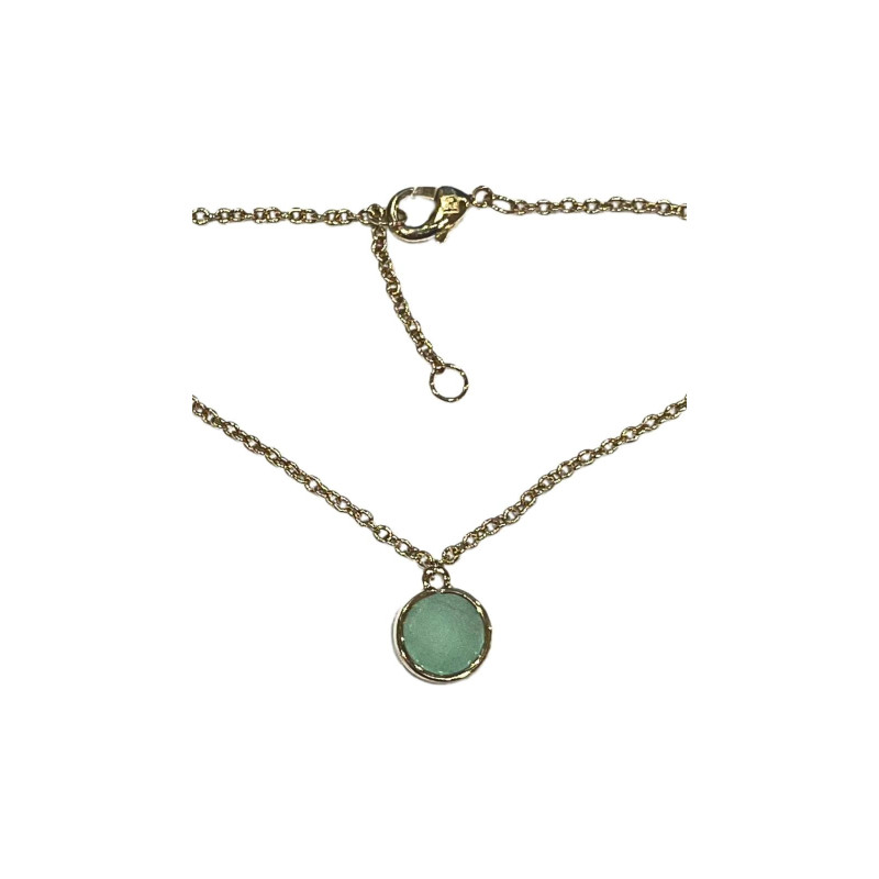 Bracelet Amazonite Facettée Rond 18cm Plaqué Or (1)