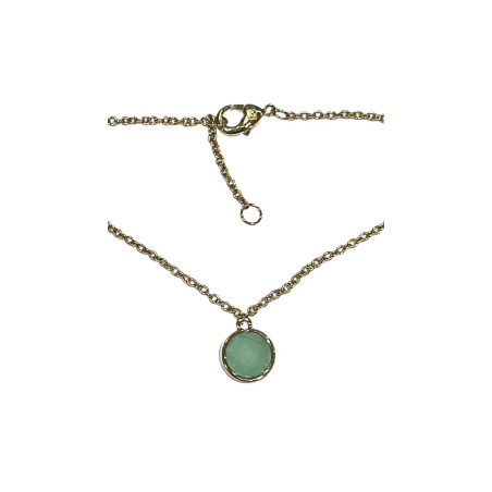 Bracelet Amazonite Facettée Rond 18cm Plaqué Or (1)
