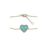 Bracelet Amazonite Cœur 18cm Plaqué Or