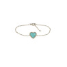 Bracelet Amazonite Cœur 18cm Plaqué Or