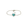Bracelet Amazonite Cœur 18cm Plaqué Or