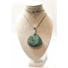 Pendentif Labradorite Goutte Evasée avec Chaîne Acier inox 44 cm
