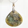 Pendentif Labradorite Goutte Evasée avec Chaîne Acier inox 44 cm