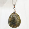 Pendentif Labradorite Goutte 3 cm avec Chaîne Acier Inox 40 + 5 cm