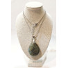 Pendentif Labradorite Goutte 3 cm avec Chaîne Acier Inox 40 + 5 cm