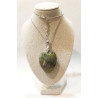 Pendentif Labradorite Amande avec Chaîne Acier Inox 42 + 7 cm