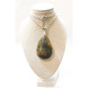 Pendentif Labradorite Goutte 5 cm avec Chaîne Acier Inox 44 + 7 cm