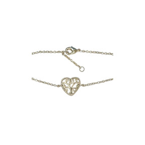 Bracelet Arbre de Vie Cœur 18cm Plaqué Or