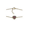 Bracelet Grenat Cœur 18cm Plaqué Or
