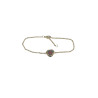 Bracelet Grenat Cœur 18cm Plaqué Or