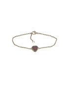Bracelet Grenat Cœur 18cm Plaqué Or