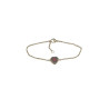 Bracelet Grenat Cœur 18cm Plaqué Or