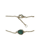 Bracelet Emeraude de Synthèse Goutte 18cm Plaqué Or
