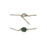 Bracelet Emeraude de Synthèse Goutte 18cm Plaqué Or