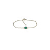 Bracelet Emeraude de Synthèse Goutte 18cm Plaqué Or