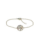 Bracelet Multipierres Arbre de Vie 18cm Plaqué Or