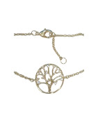 Bracelet Zirconium Arbre de Vie 18cm Plaqué Or
