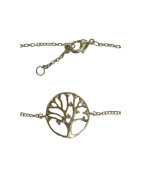 Bracelet Zirconium Arbre de Vie 18cm Plaqué Or