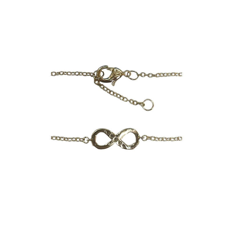 Bracelet Zirconium Infini 18cm Plaqué Or
