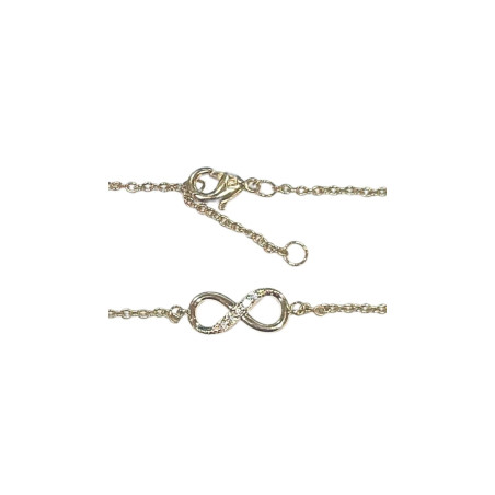 Bracelet Zirconium Infini 18cm Plaqué Or
