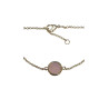 Bracelet Quartz Rose Facetté Rond 18cm Plaqué Or