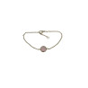 Bracelet Quartz Rose Facetté Rond 18cm Plaqué Or