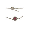 Bracelet Rubis de Synthèse et Zirconium 18cm Plaqué Or