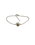 Bracelet Rubis de Synthèse et Zirconium 18cm Plaqué Or