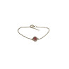 Bracelet Rubis de Synthèse et Zirconium 18cm Plaqué Or