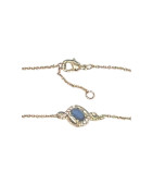 Bracelet Saphir et Zirconium 18cm Plaqué Or